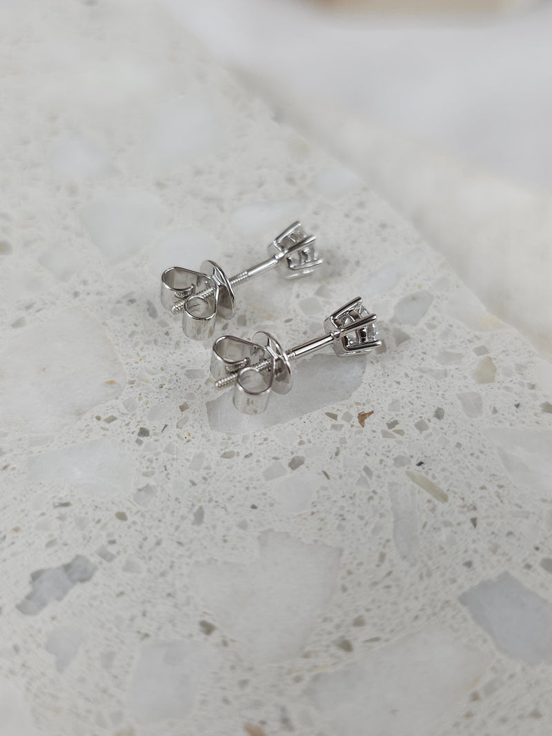 9ct White Gold Lab-Grown Diamond stud earrings, 0.53ct total