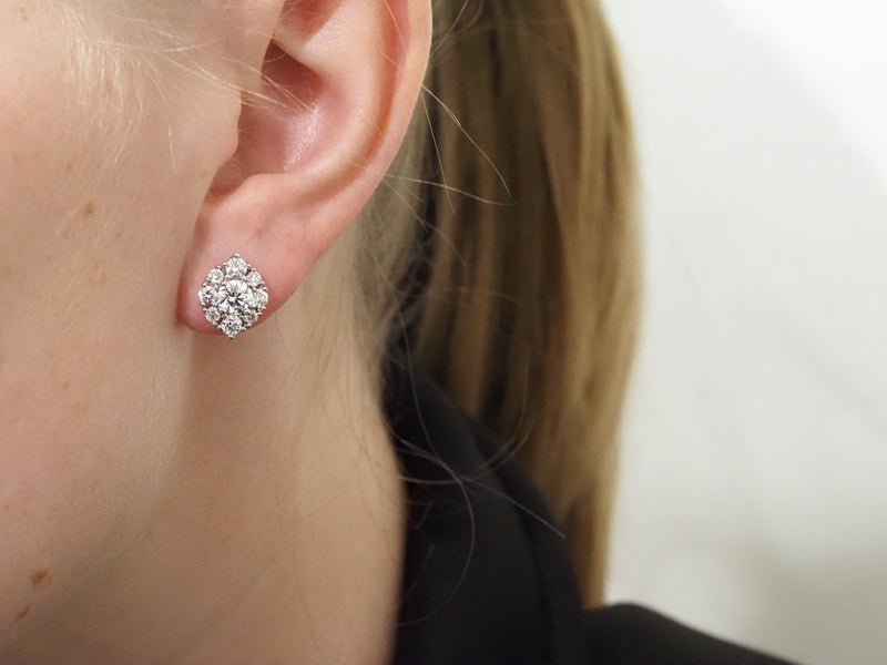 10ct White Gold Lab-Grown Diamond Stud Earrings, 2.04ct total