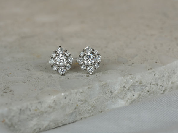 10ct White Gold Lab-Grown Diamond Stud Earrings, 2.04ct total