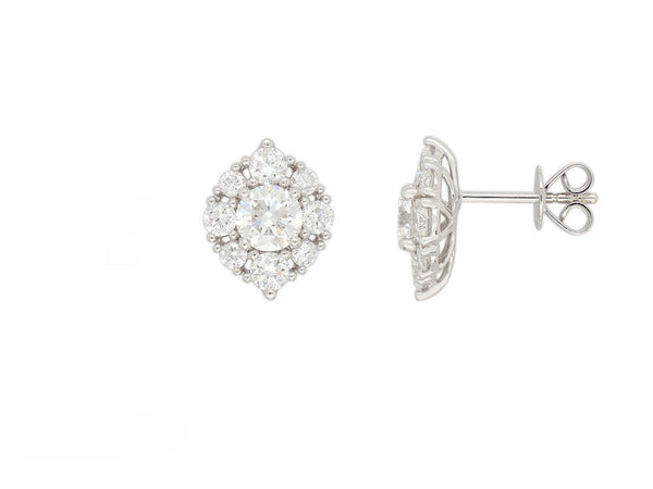 10ct White Gold Lab-Grown Diamond Stud Earrings, 2.04ct total