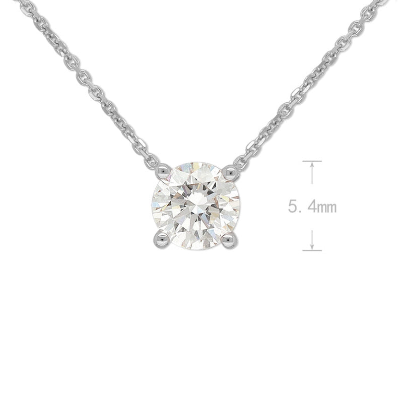 9ct White Gold Round Brilliant Cut Diamond Slider Pendant, 0.62ct