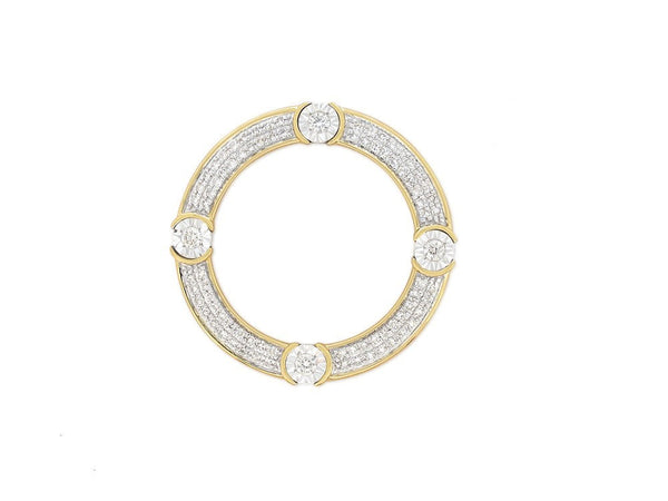9ct White Gold Diamond circle pendant, 0.25ct total