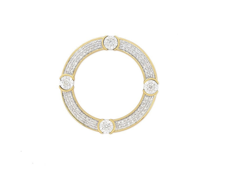 9ct White Gold Diamond circle pendant, 0.25ct total