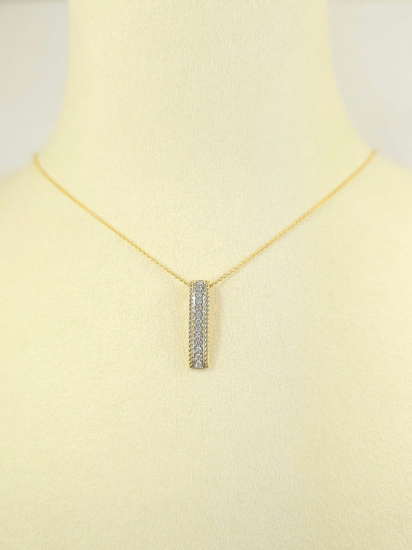 9ct Yellow and White Gold Diamond pendant