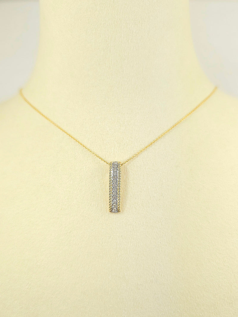 9ct Yellow and White Gold Diamond pendant