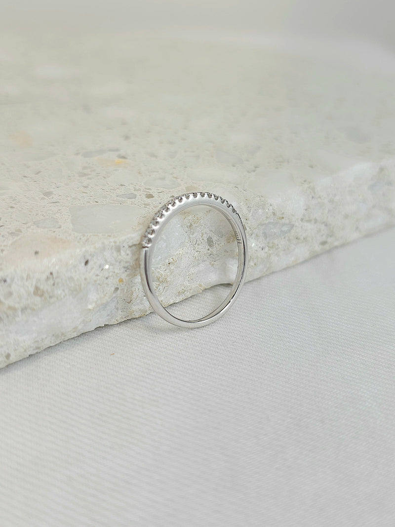 9ct White Gold Claw Set Round Brilliant Cut Diamond Ring, 0.15ct total