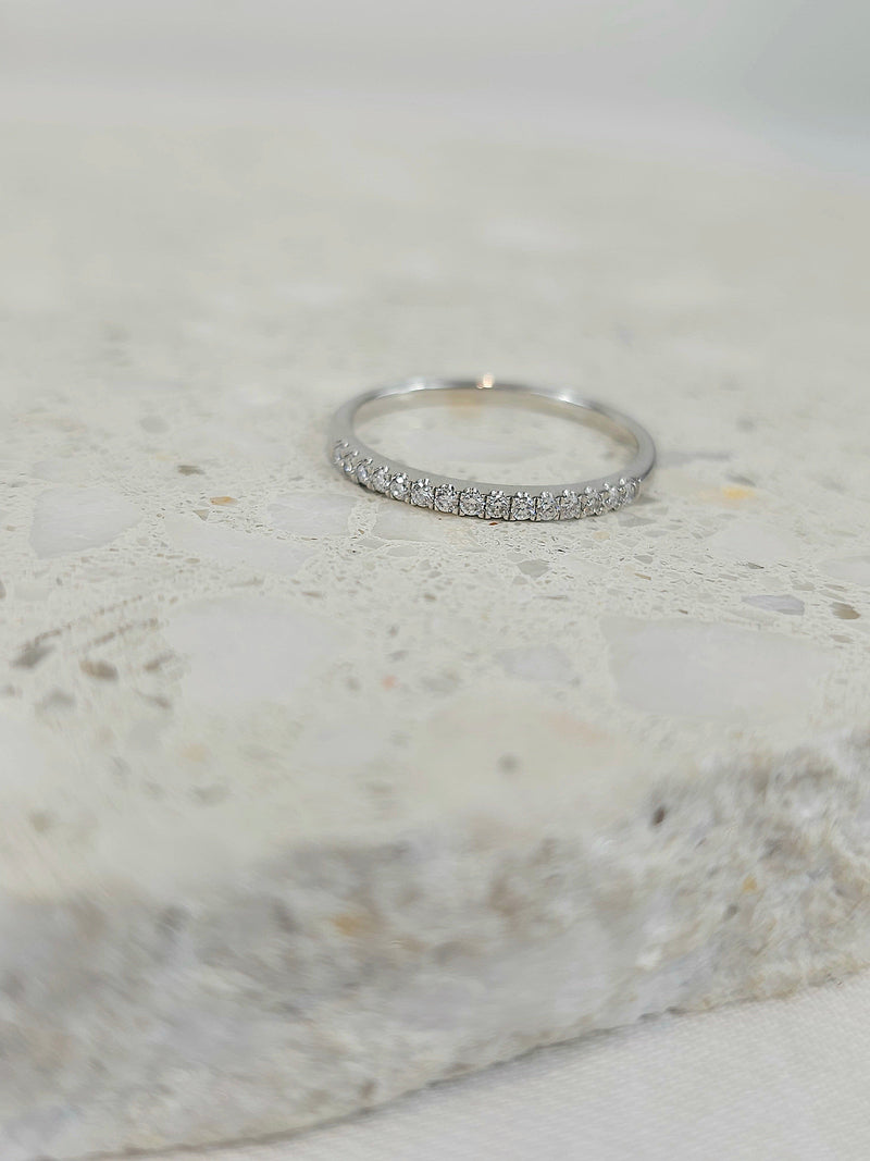 9ct White Gold Claw Set Round Brilliant Cut Diamond Ring, 0.15ct total