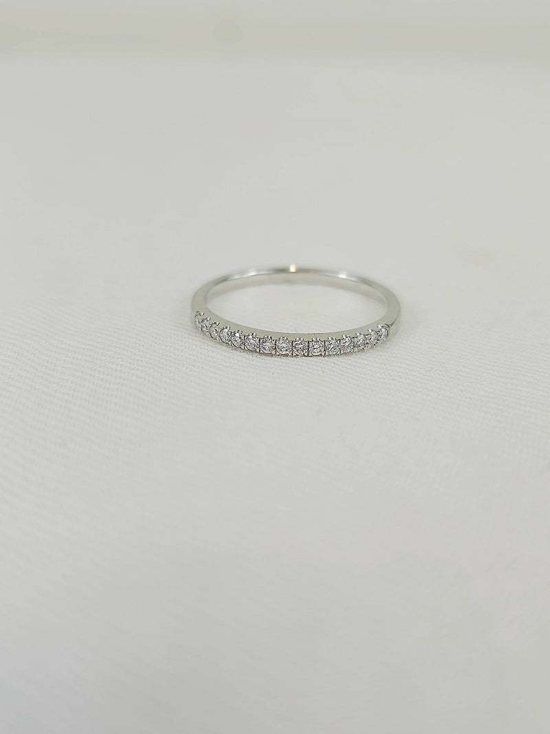 9ct White Gold Claw Set Round Brilliant Cut Diamond Ring, 0.15ct total