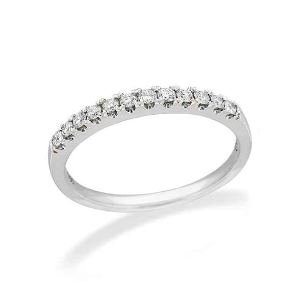 18ct White Gold Round Brilliant Cut Diamond Band, 0.24ct total