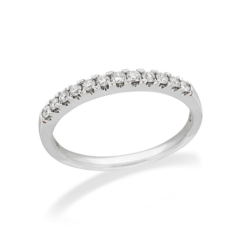 18ct White Gold Round Brilliant Cut Diamond Band, 0.24ct total