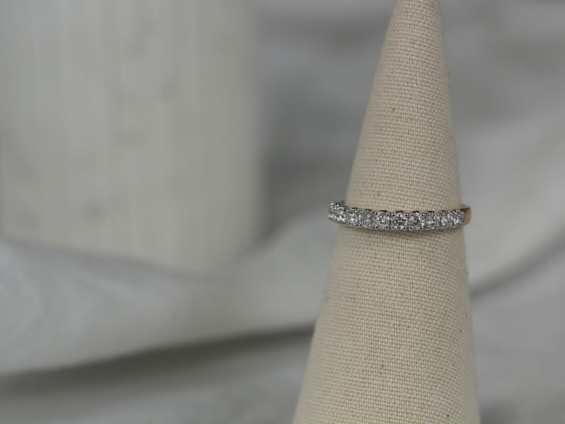 14ct Yellow and White Gold Lab-Grown Round Brilliant Cut Diamond Band, 0.50ct total
