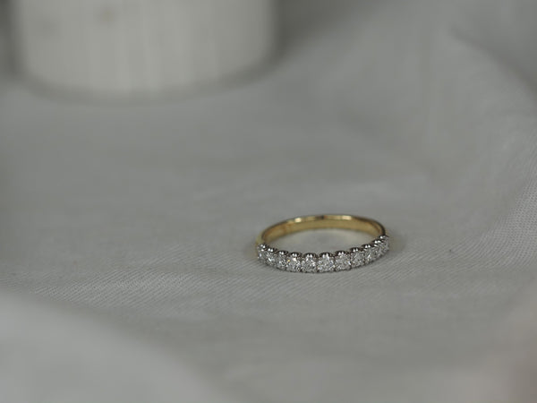 14ct Yellow and White Gold Lab-Grown Round Brilliant Cut Diamond Band, 0.50ct total