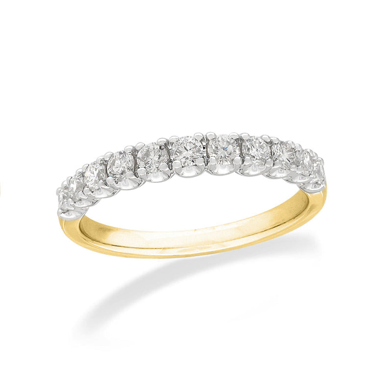 14ct Yellow and White Gold Lab-Grown Round Brilliant Cut Diamond Band, 0.50ct total