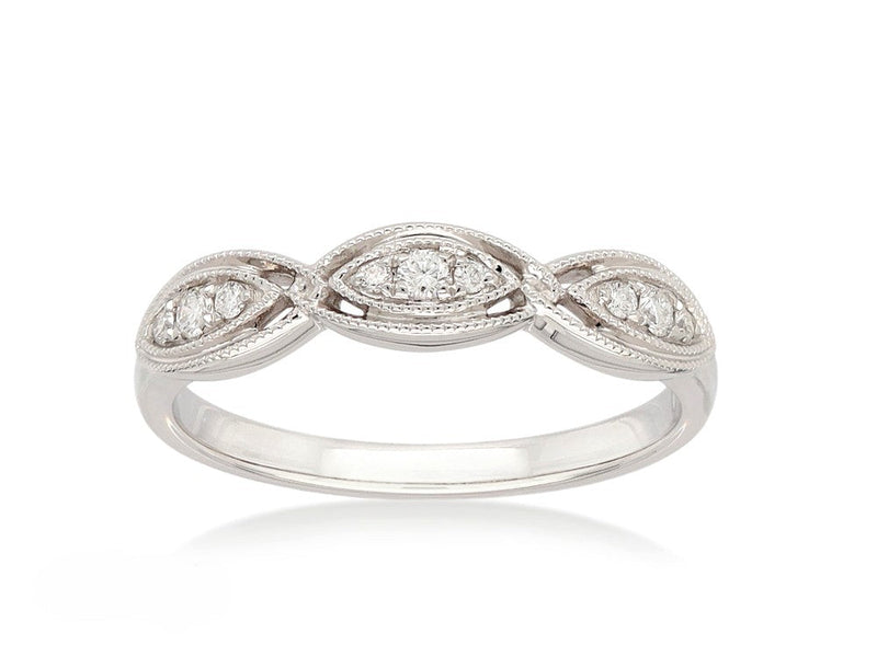 18ct White Gold Diamond dress ring, 0.10ct total