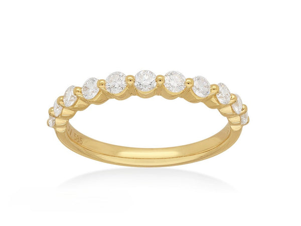 14ct Yellow Gold Lab-Grown Round Brilliant Cut Diamond Band, 0.50ct total