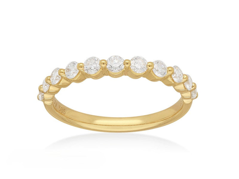 14ct Yellow Gold Lab-Grown Round Brilliant Cut Diamond Band, 0.50ct total