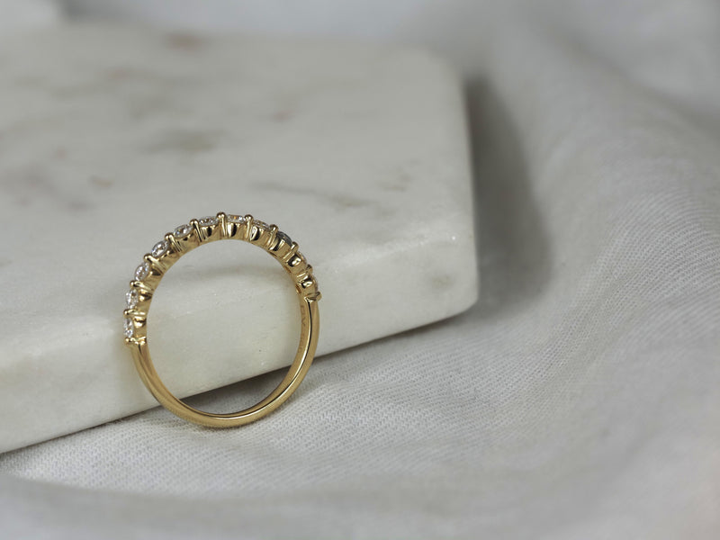 14ct Yellow Gold Lab-Grown Round Brilliant Cut Diamond Band, 0.50ct total