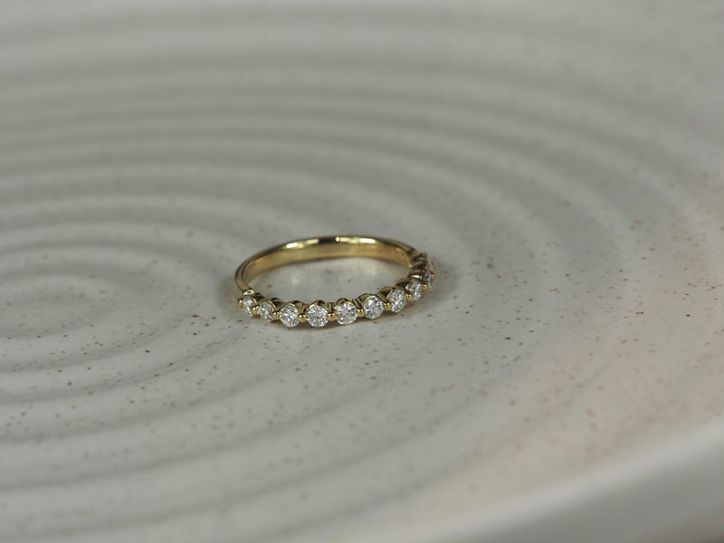14ct Yellow Gold Lab-Grown Round Brilliant Cut Diamond Band, 0.50ct total