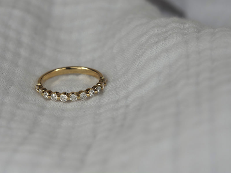 14ct Yellow Gold Lab-Grown Round Brilliant Cut Diamond Band, 0.50ct total