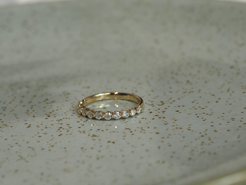 14ct Yellow Gold Lab-Grown Round Brilliant Cut Diamond Band, 0.50ct total
