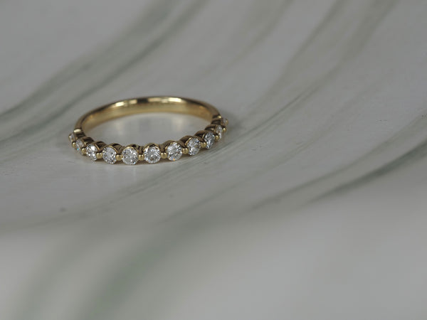 14ct Yellow Gold Lab-Grown Round Brilliant Cut Diamond Band, 0.50ct total