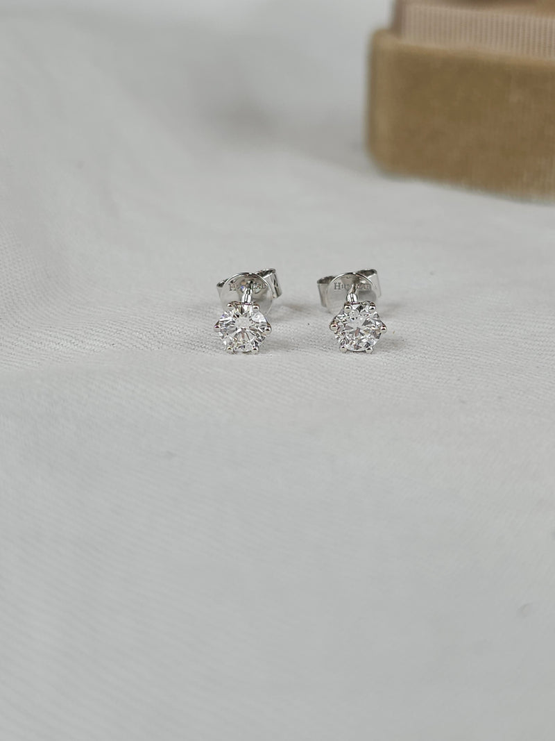 9ct White Gold Lab-Grown Diamond stud earrings, 0.82ct