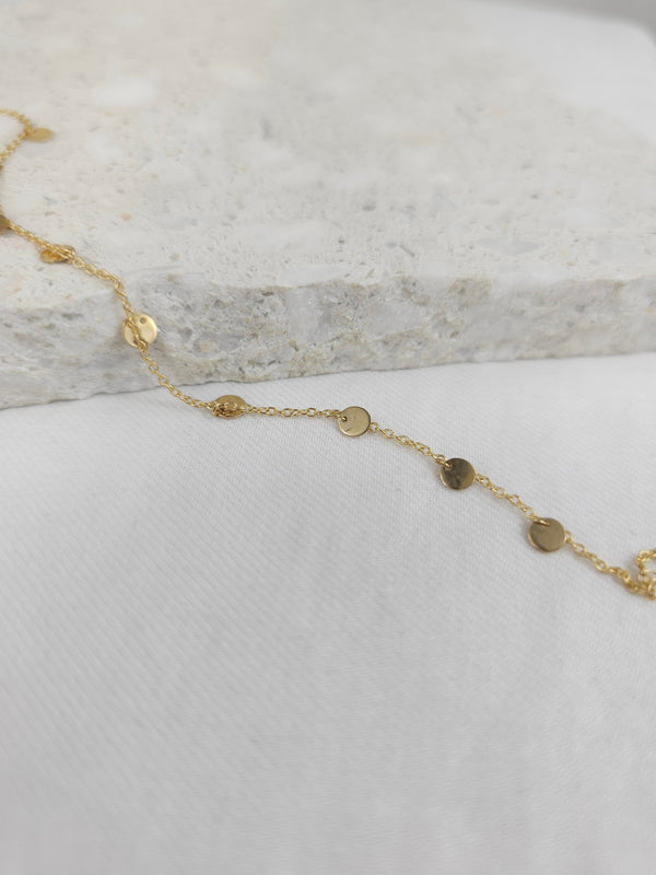 9ct Yellow Gold Hanging disc bracelet