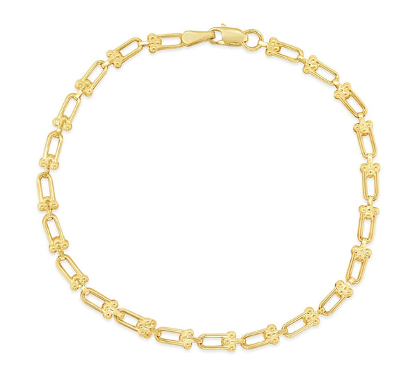 9ct Yellow Gold Lock Style Link Bracelet