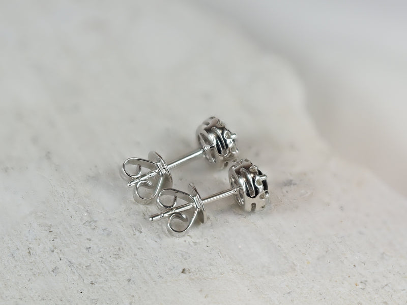 9ct White Gold Sapphire and Diamond stud earrings