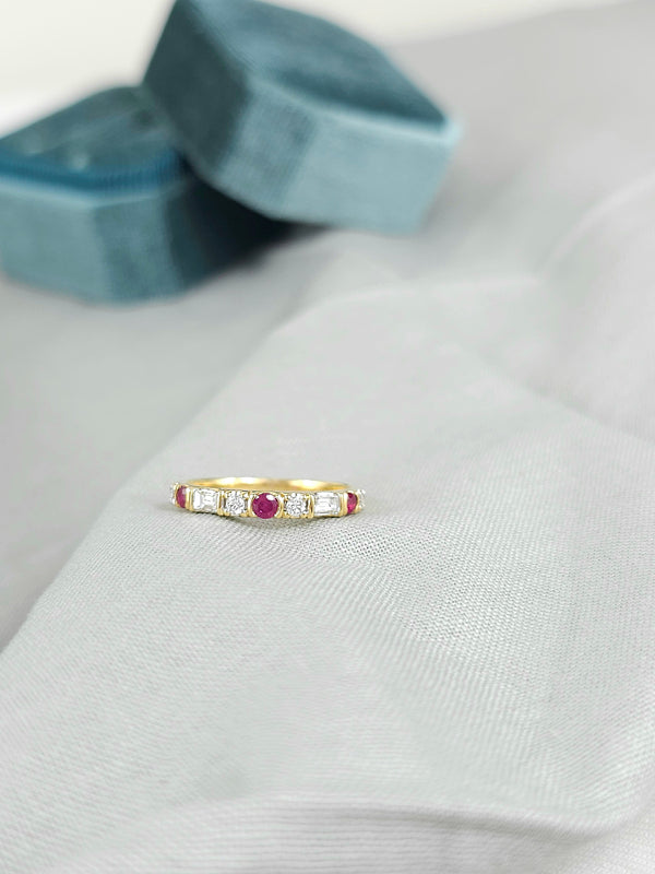 18ct Yellow Gold Ruby and Diamond ring