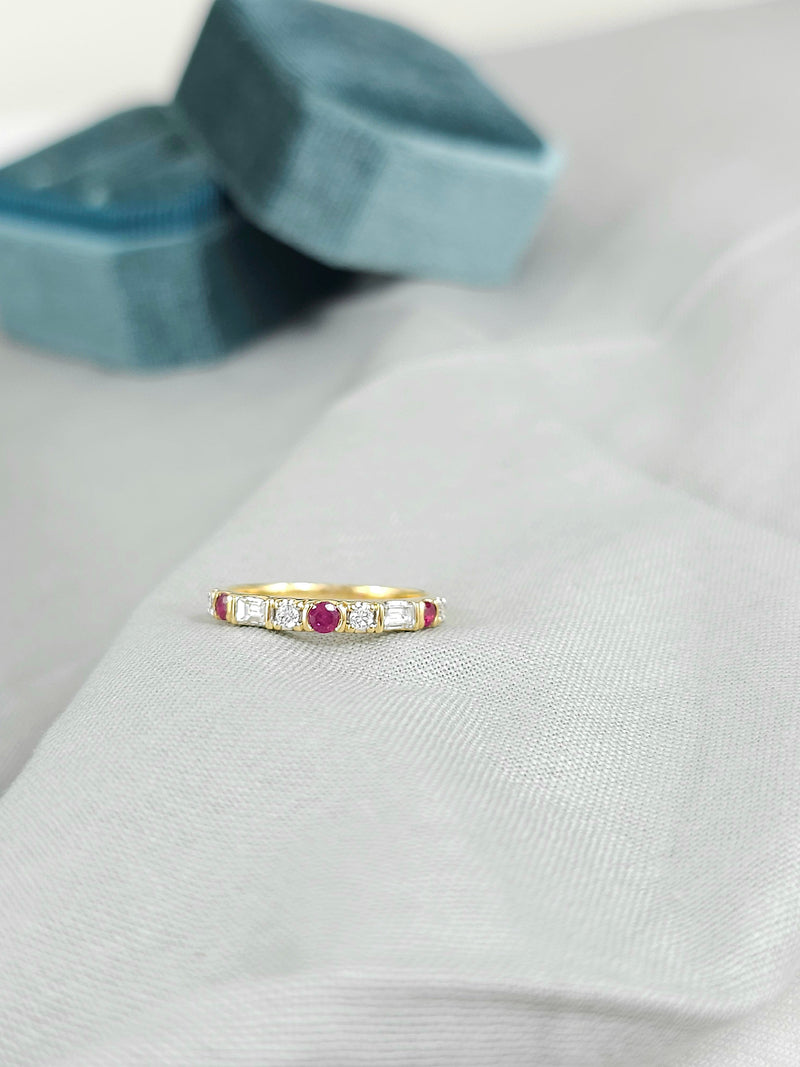 18ct Yellow Gold Ruby and Diamond ring