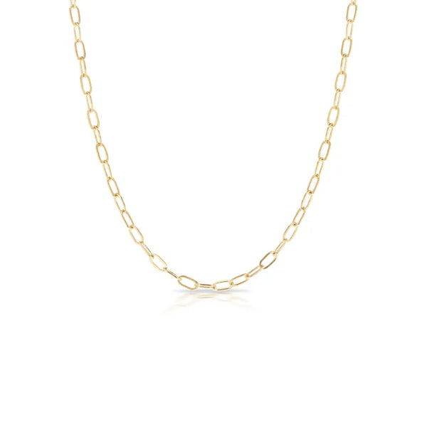 9ct Yellow Gold Long Oval link chain, 50cm