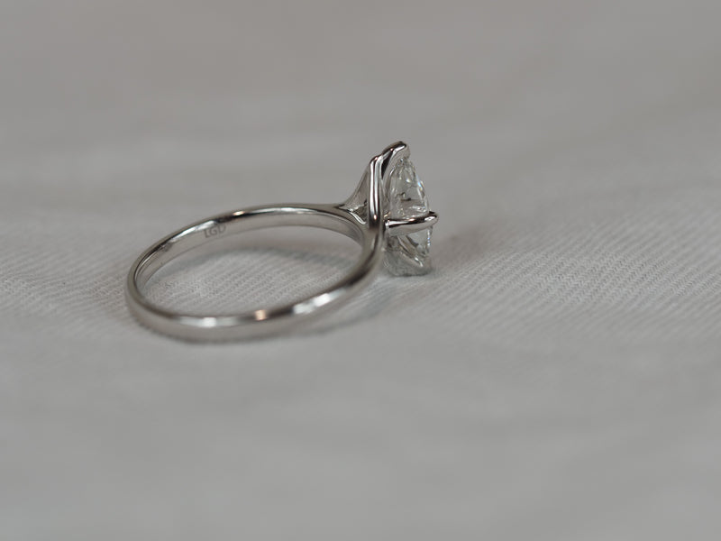 14ct White Gold Lab-Grown Marquise Diamond Ring, 1.04ct Centre