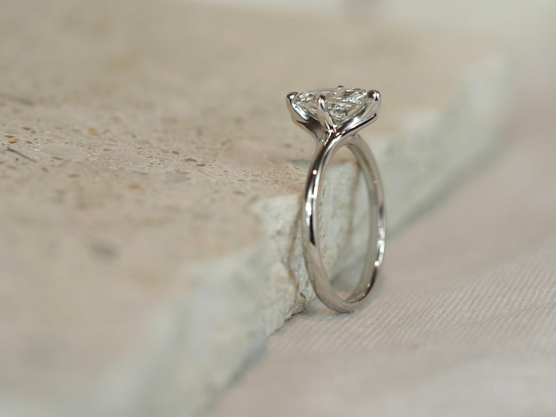 14ct White Gold Lab-Grown Marquise Diamond Ring, 1.04ct Centre