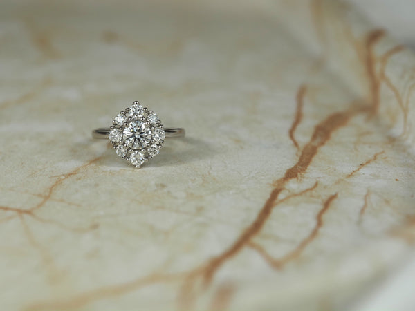 10ct White Gold Lab-Grown Round Brilliant Cut Diamond ring, 1.51ct total