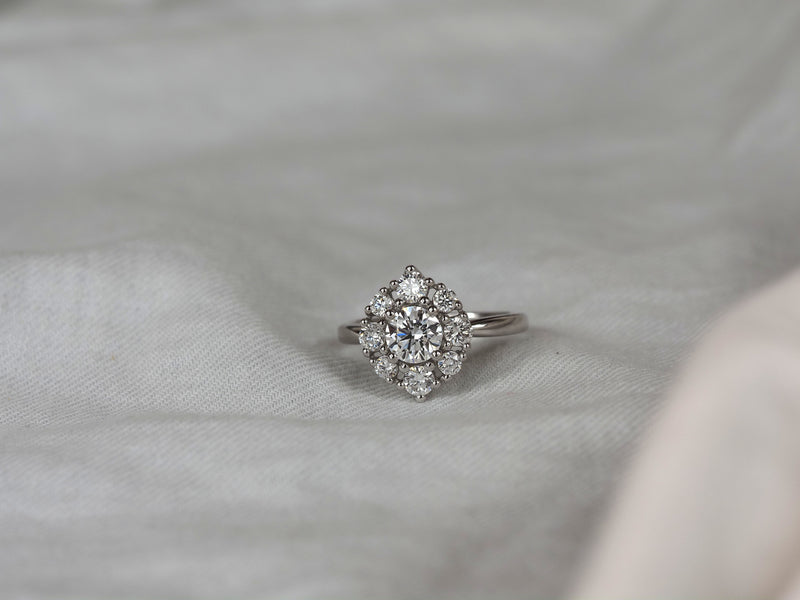 10ct White Gold Lab-Grown Round Brilliant Cut Diamond ring, 1.51ct total