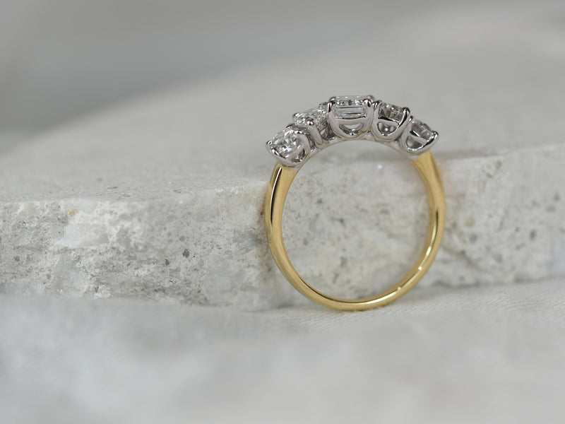 18ct Yellow and White Gold Lab-Grown Diamond Ring, 2.12ct total