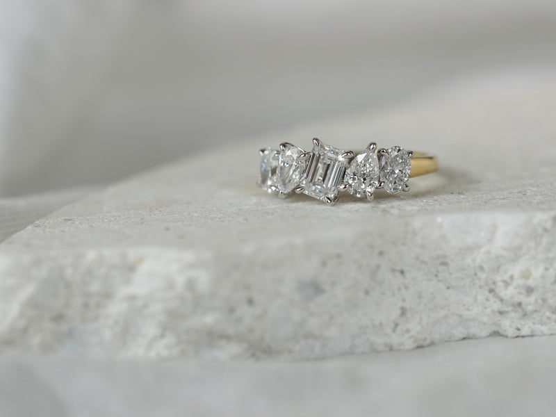 18ct Yellow and White Gold Lab-Grown Diamond Ring, 2.12ct total