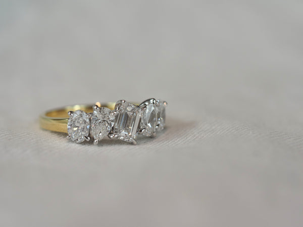 18ct Yellow and White Gold Lab-Grown Diamond Ring, 2.12ct total