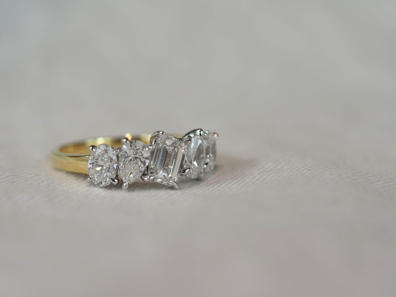 18ct Yellow and White Gold Lab-Grown Diamond Ring, 2.12ct total