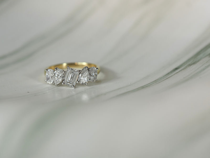 18ct Yellow and White Gold Lab-Grown Diamond Ring, 2.12ct total