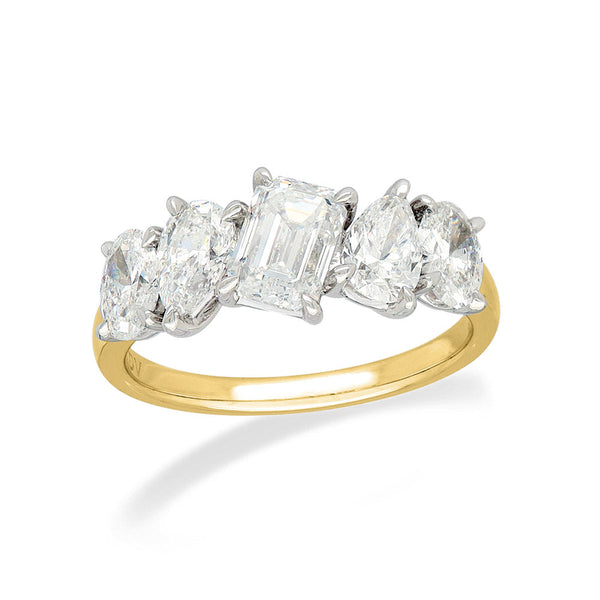 18ct Yellow and White Gold Lab-Grown Diamond Ring, 2.12ct total