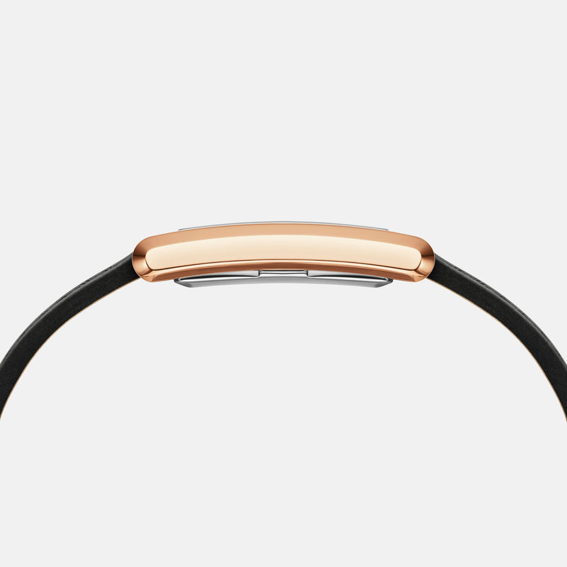 Daniel Wellington Bound 32x22 Black Croc Leather Rose Gold White Watch