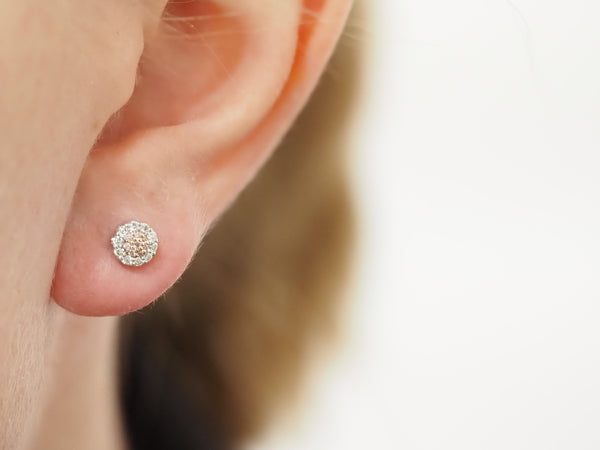 9ct Rose and White Gold 'Pink Caviar' Argyle Diamond Stud Earrings, 0.20ct Total