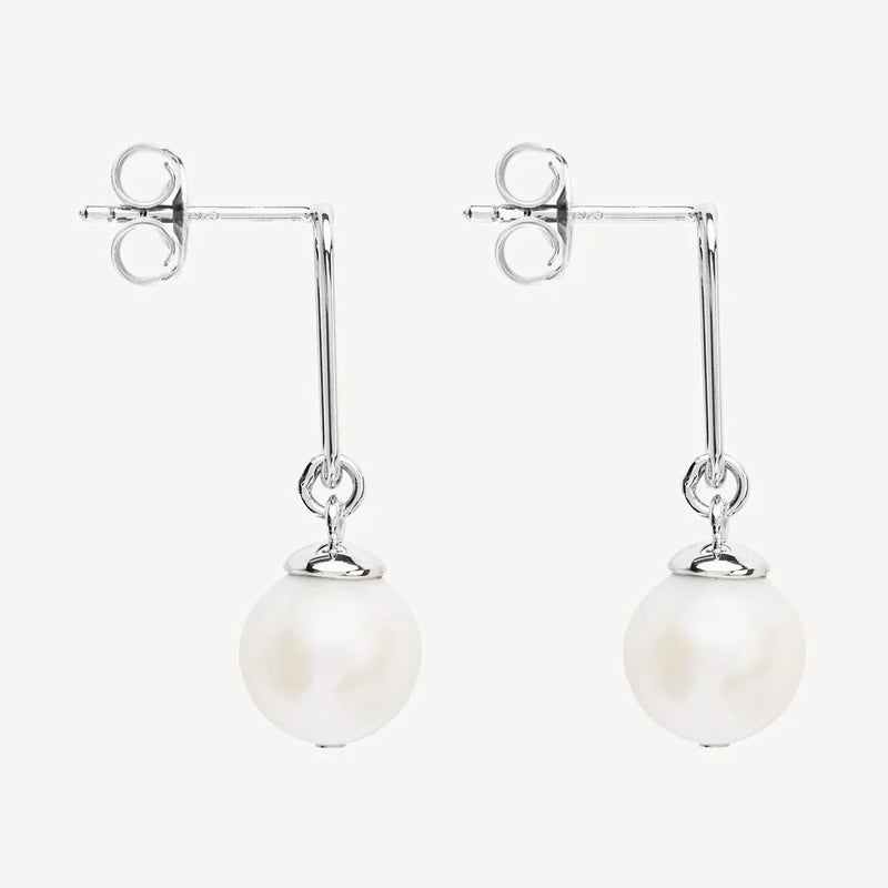 NAJO The Echantress Pearl Drop Stud Silver