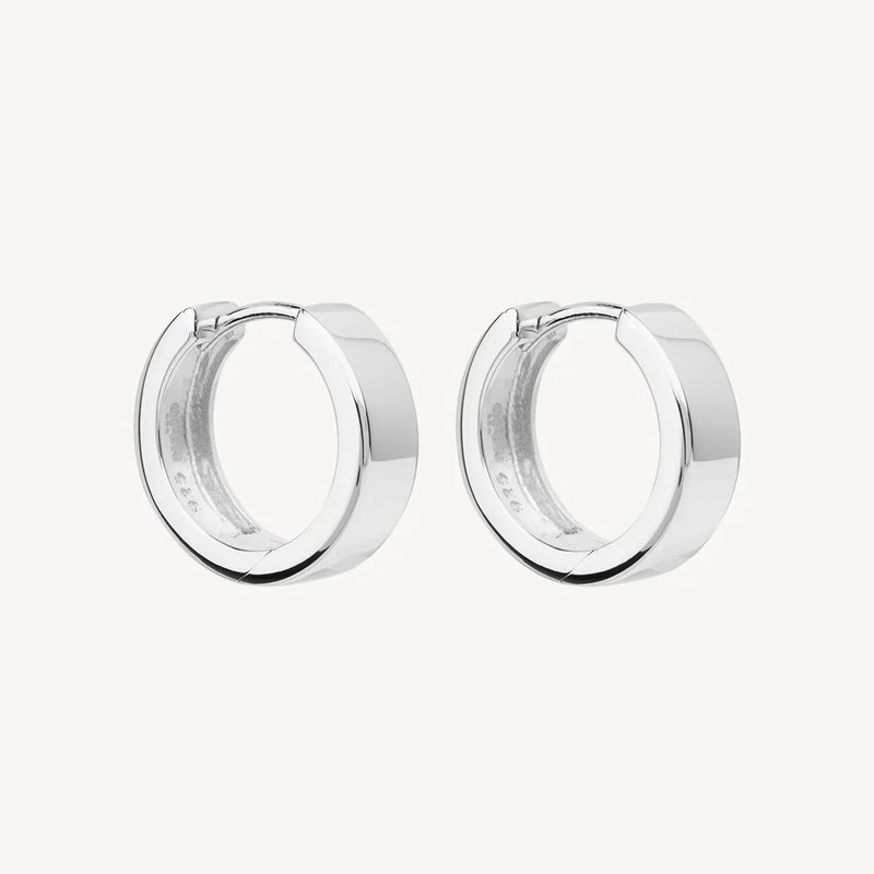 Najo Stella Huggie Earrings Silver