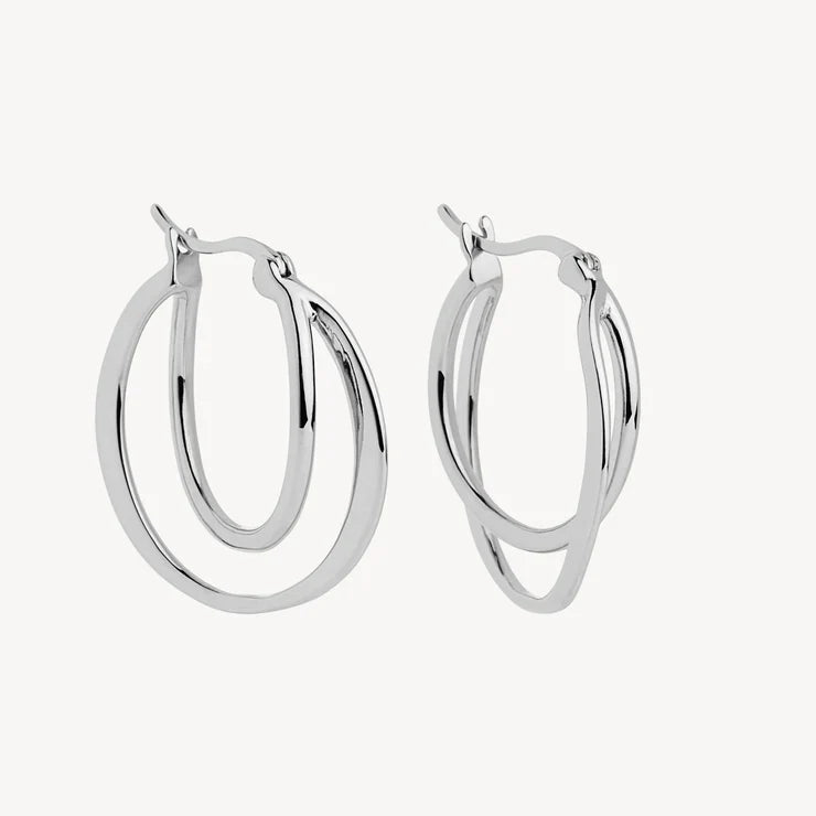 Najo Sterling Silver Eclipse Hoop earrings