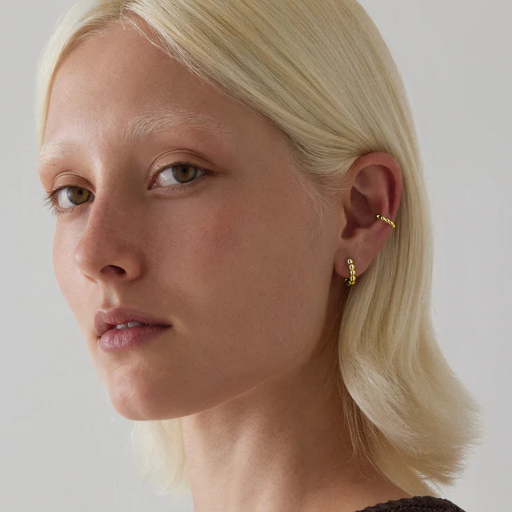 Najo Yellow Gold Plated Constellation Huggie Earrings