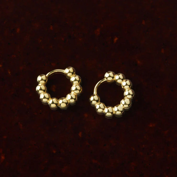 Najo Yellow Gold Plated Constellation Huggie Earrings