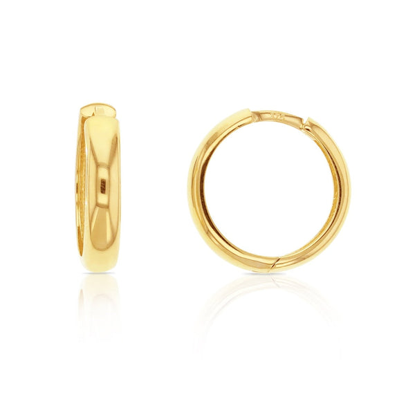 9ct Yellow Gold Domed Huggie Earrings